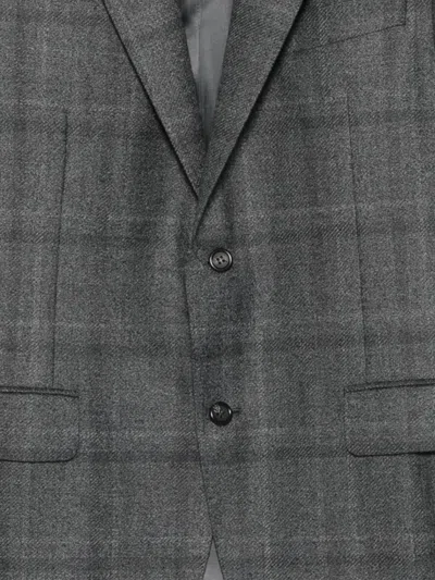 Canali Check Wool Blazer In Multi