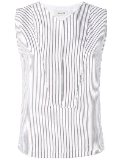 Shop Lemaire Striped Sleeveless Blouse - White