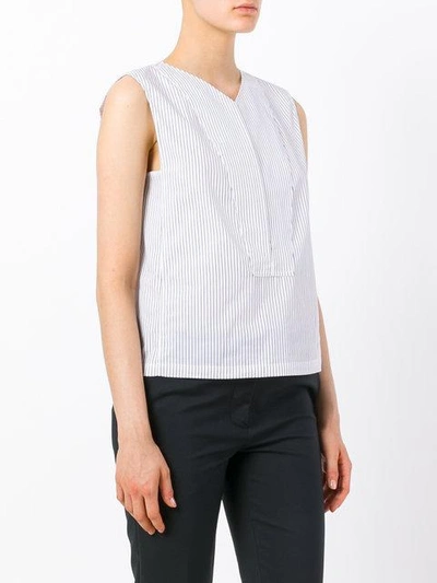 Shop Lemaire Striped Sleeveless Blouse - White