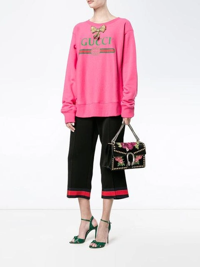 Shop Gucci Pajama Pant With Web Detail - Black