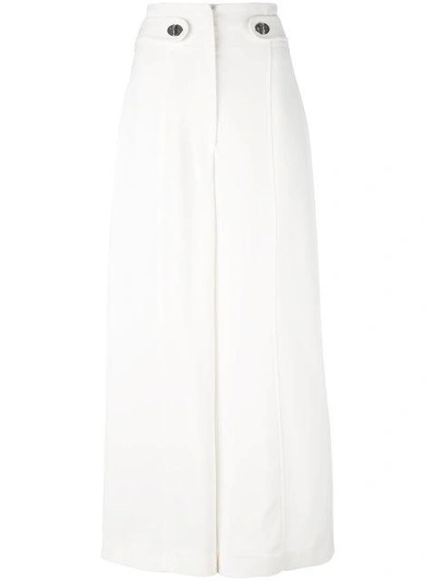 Shop Proenza Schouler Cropped Wide Leg Trousers