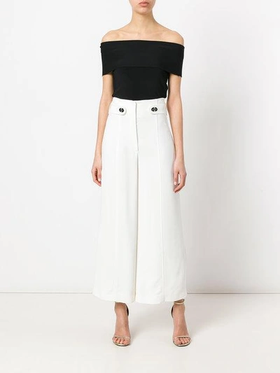 Shop Proenza Schouler Cropped Wide Leg Trousers