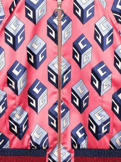 Shop Gucci Gg Wallpaper Print Duchesse Bomber In Pink