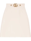 Gucci Crêpe Wool Silk Skirt In White