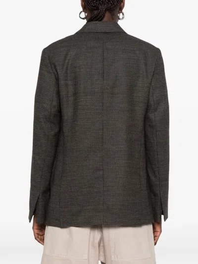 CHECK-PATTERN SINGLE-BREASTED BLAZER