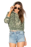 COTTON CITIZEN COTTON CITIZEN THE MILAN CROPPED PULLOVER HOODIE IN SAGE. ,W310161