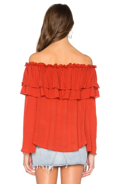 Shop Endless Rose Flared Off The Shoulder Top In Red