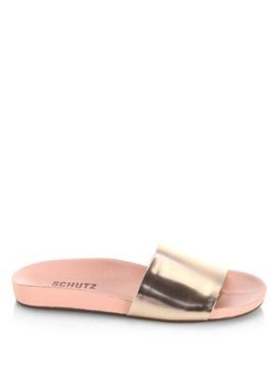 Shop Schutz Camilis Flat Sandals In Rose Tan