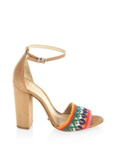 Shop Schutz Joannas Embroidered Sandals In Desert Multi