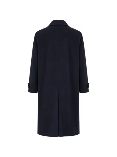 Corneliani Concealed-front Coat In Black