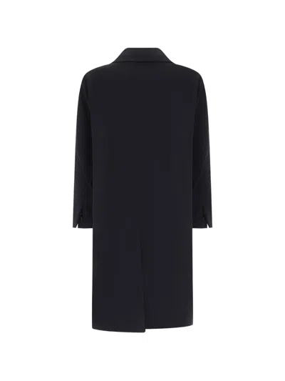 Corneliani Concealed-front Coat In Black