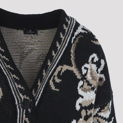 Etro Wool Cardigan Sweater For Women In Multi