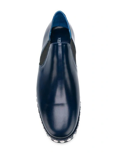 Shop Kenzo Studded Slip-on Shoes - Blue