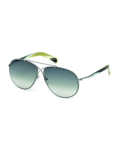 Tom Ford Eva Lightweight Aviator Sunglasses, Silver