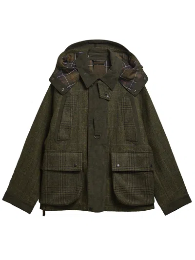 Barbour X Norbit Check-pattern Wool Jacket In Green