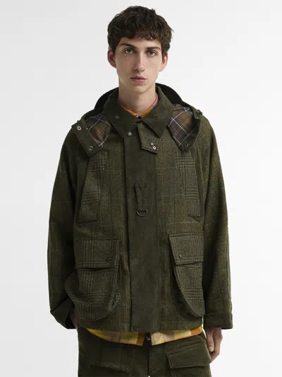 Barbour X Norbit Check-pattern Wool Jacket In Green