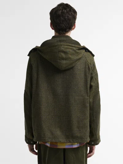 Barbour X Norbit Check-pattern Wool Jacket In Green