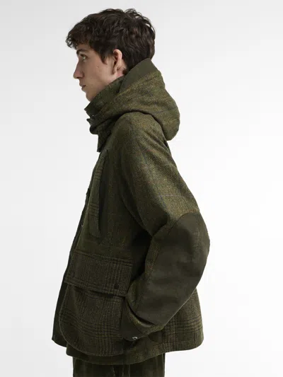 Barbour X Norbit Check-pattern Wool Jacket In Green