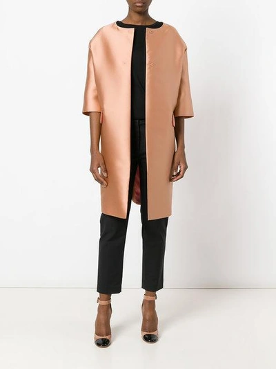 Max Mara Satin Svelto Coat - Pink & Purple In Pink & Purple