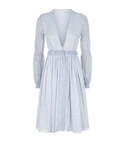 Emilia Wickstead Jacqui Floral Cotton Midi Dress In Blue