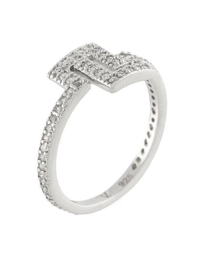 Shop V Jewellery Maze Ring In Metallic