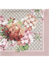 Gucci Gg Blooms Print Silk Scarf In Pink