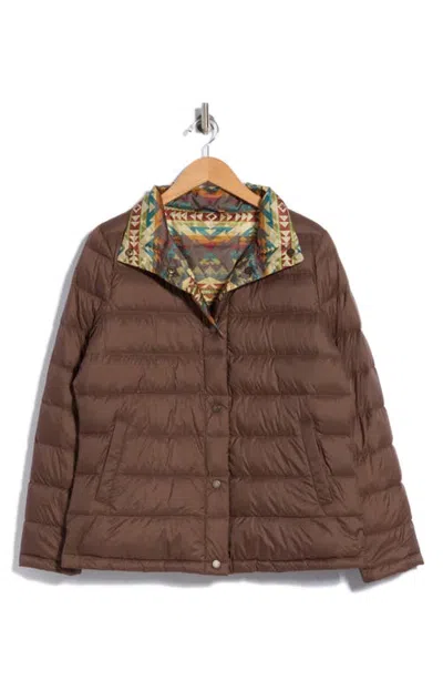 Pendleton Reversible Down Puffer Jacket In Brown