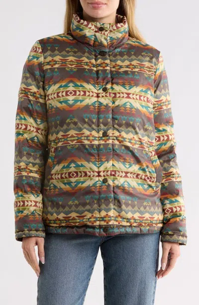 Pendleton Reversible Down Puffer Jacket In Brown