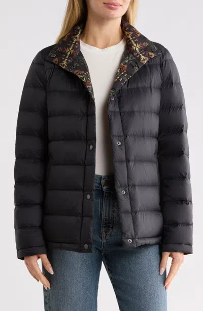Pendleton Reversible Down Puffer Jacket In Black