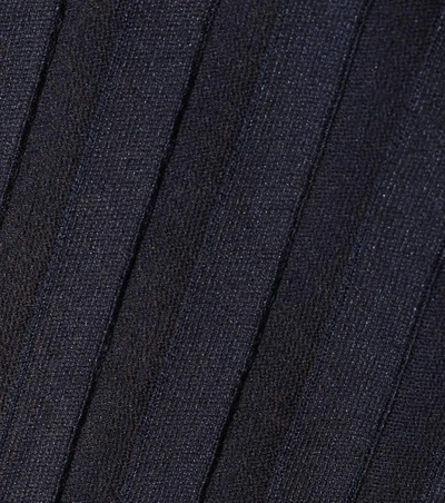 Shop Marni Asymmetric Silk And Cotton Top In Blue