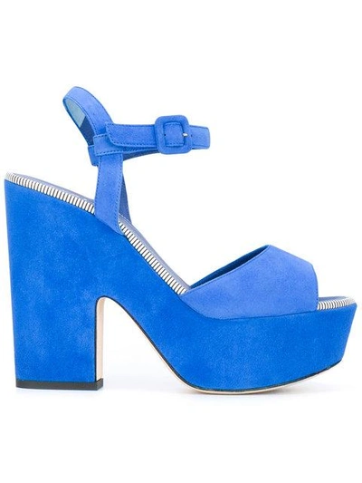 Shop Le Silla Chunky Platform Sandals - Blue