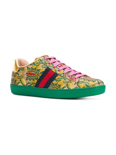 Shop Gucci Ace Brocade Low-top Sneakers