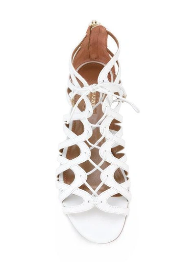 Shop Aquazzura 'ivy' Sandals - White