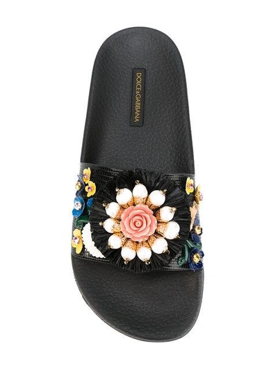 Shop Dolce & Gabbana Embellished Slides