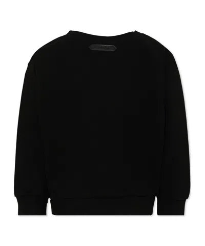 Lanvin ランバン アンファン ロゴパッチ クルーネック スウェットシャツ In Black