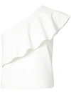 MILLY one-shoulder ruffle blouse,DRYCLEANONLY