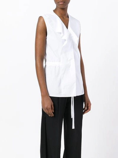 Shop Jil Sander Frill Front Shirt - White