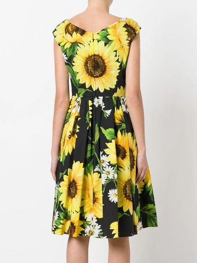 Shop Dolce & Gabbana Sunflower Print Dress - Black