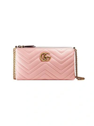 Gucci Gg Marmont Mini Chain Bag In Pink