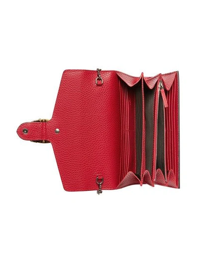 Shop Gucci Dionysus Leather Mini Chain Bag In Red
