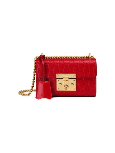 Shop Gucci Padlock  Signature Shoulder Bag In 6433 Red