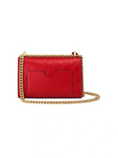 Shop Gucci Padlock  Signature Shoulder Bag In 6433 Red