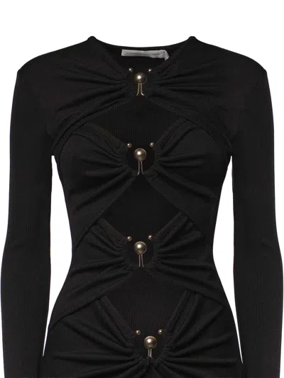Christopher Esber Orbit Cut-out Midi Dress In Black Polyester In Black