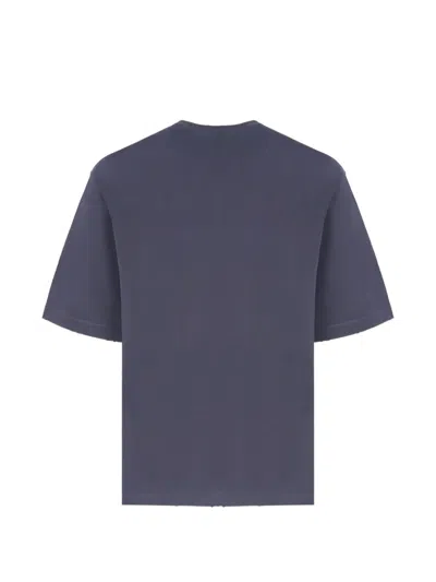 Dsquared2 D2 Monogram Distressed-effect Denim-pocket T-shirt In Purple