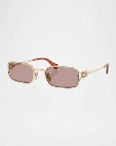 Miu Miu 52mm Rectangular Sunglasses In Multi