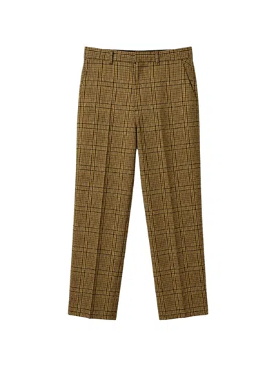 Botter Check-pattern Slim-fit Trousers In Brown