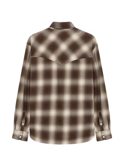 Amish Check-pattern Texaco Shirt In Brown