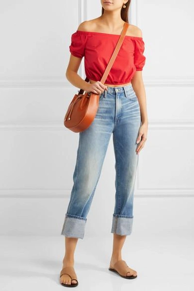 Shop Madewell Off-the-shoulder Cotton-voile Top