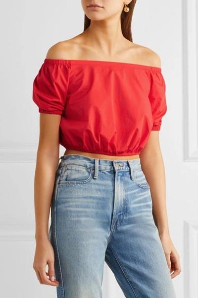 Shop Madewell Off-the-shoulder Cotton-voile Top