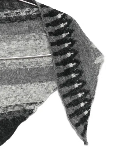 Roberto Collina Gradient-effect Triangular Scarf In Gray